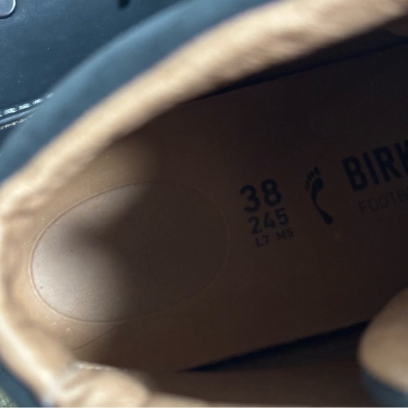 NEW Birkenstock Jackson Nubuck Leather Washed Black Lace Up Boots Narrow 7 - Picture 13 of 16